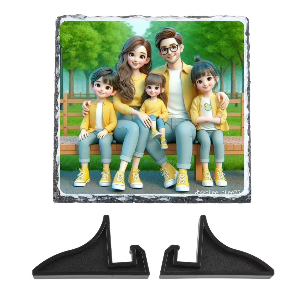 Personalized Sublimation Slate Photo Plaque with Stand – Natural Stone Picture Frame
