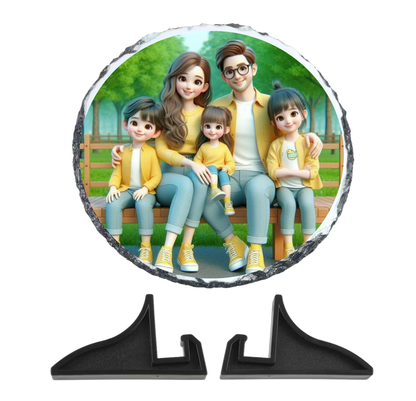 Personalized Sublimation Slate Photo Plaque with Stand – Natural Stone Picture Frame