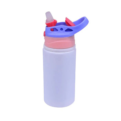 Aluminum Children's Bottle of 500ml - White color with colored lid