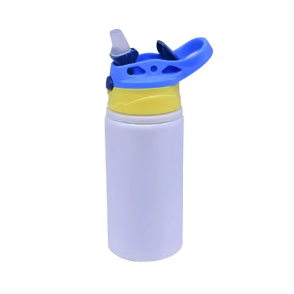 Aluminum Children's Bottle of 500ml - White color with colored lid