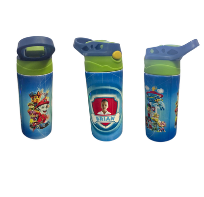 Aluminum Children's Bottle of 500ml - White color with colored lid