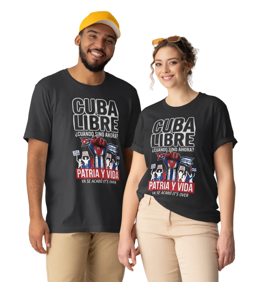 Cuba Libre Classic Black T-Shirt – Patria y Vida Freedom Design
