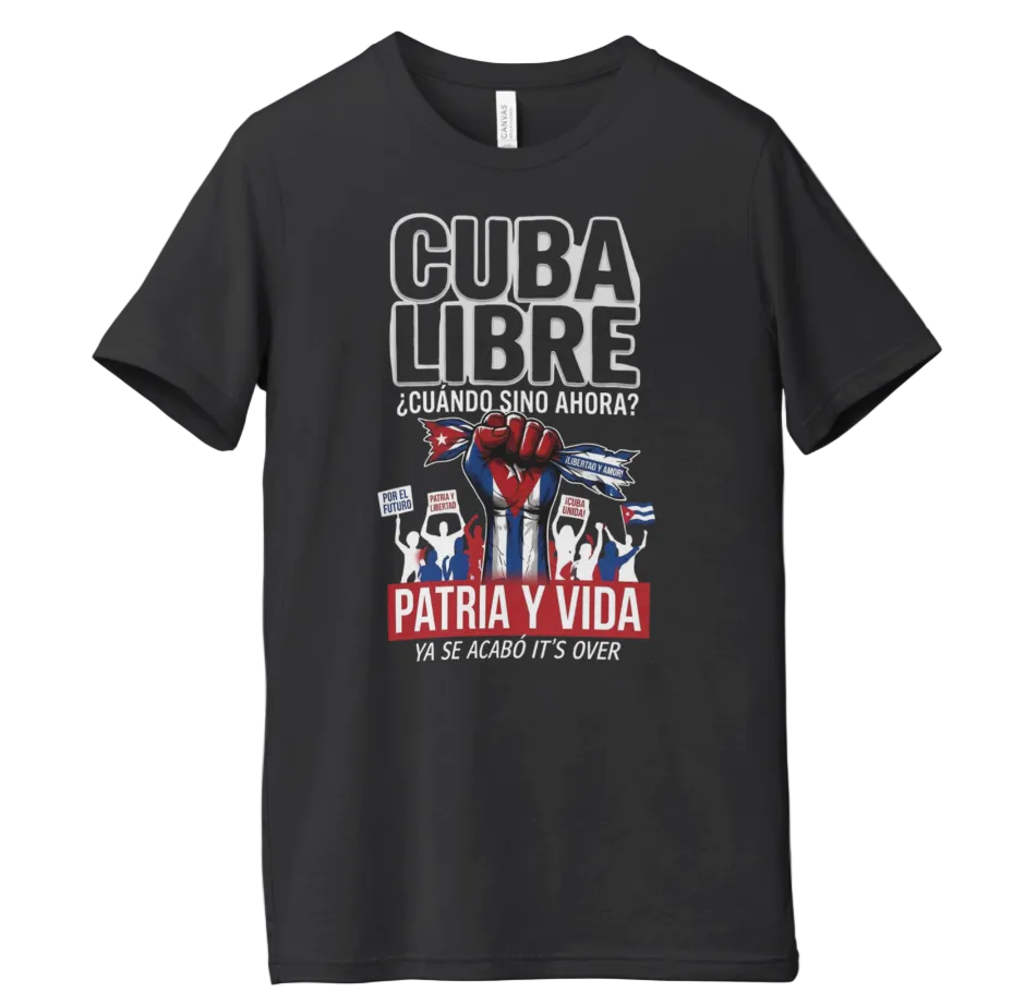 Cuba Libre Classic Black T-Shirt – Patria y Vida Freedom Design